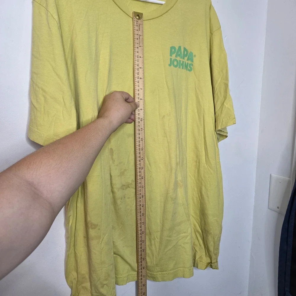 Papa Johns Saucy Graphic T-Shirt Mens 4XL Yellow Bella Canvas Made in USA